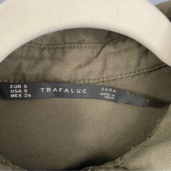 [S] Zara TRF Army Green Button-Down Multicolour Embroidered Beaded Jacket Women - Picture 16 of 16